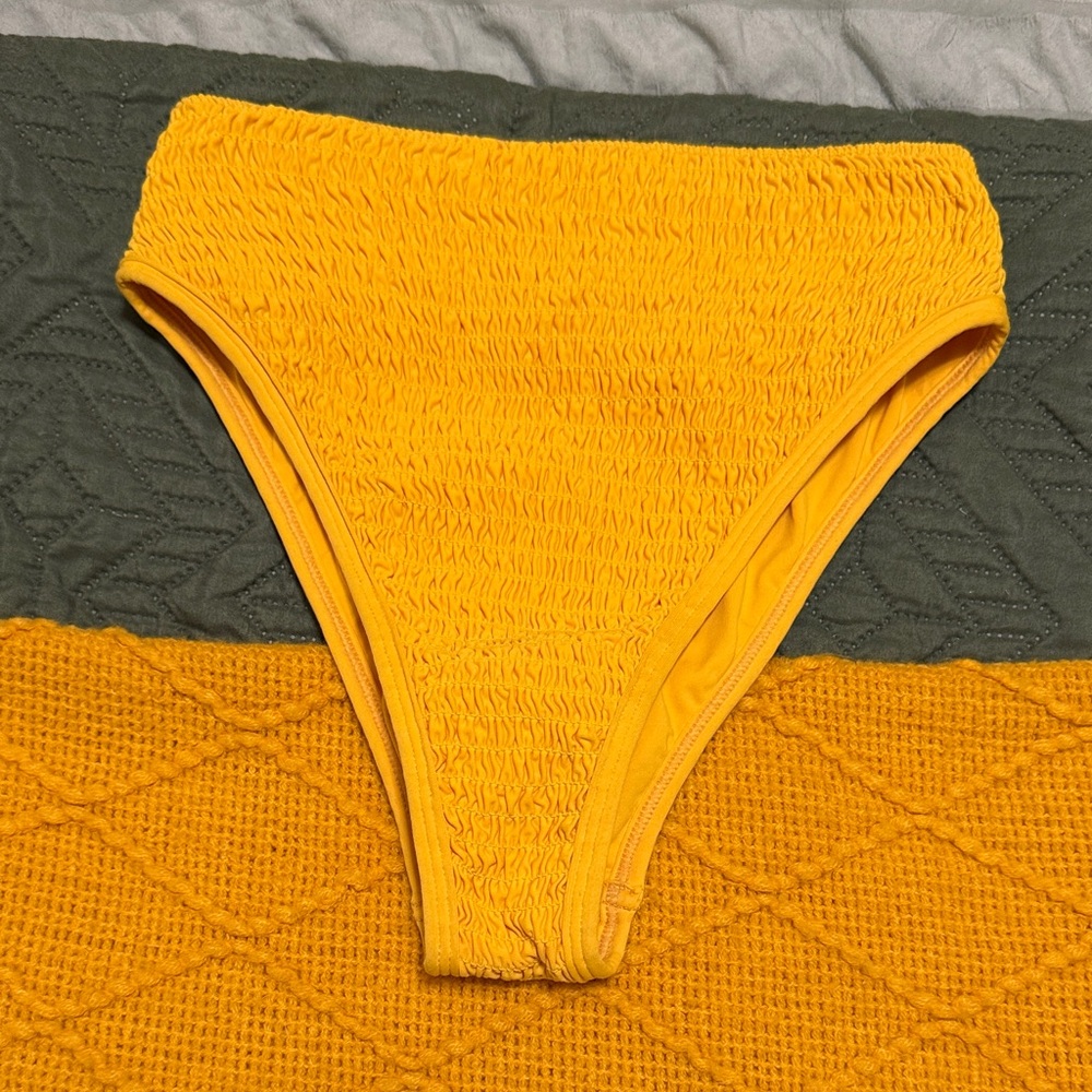 L*Space Yellow Textured Bikini Bottom